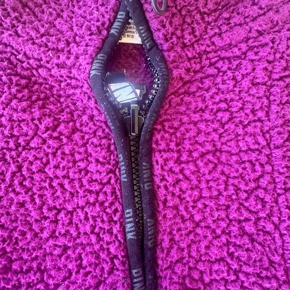 Victoria Secrets Pink women's purple Sherpa fuzzy jacket size L - Picture 3 of 5
